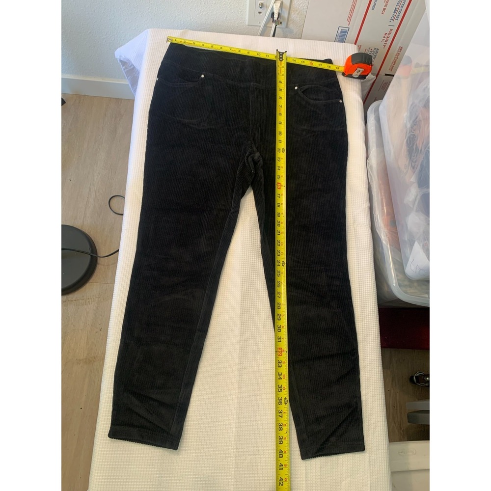 (E-119) Quacker Factory Black Corduroy Pull-On Pants Women's Large Stretch QVC - Picture 4 of 9